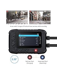 Blueskysea DV688 Cámara de salpicadero de motocicleta 1080p doble lente cámara de grabación de motocicleta 2,35 pulgadas LCD IP67 impermeable pantalla de 130 grados ángulo de visión nocturna última versión