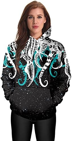XMNDS Women Hoodies Simulation 3D Alpaca Print Hoodies Pullovers Sweatshirt