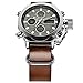 Tamlee Men's Digital Analog Military Sport Watch with Genuine Leather 3Bar Waterproof Clock