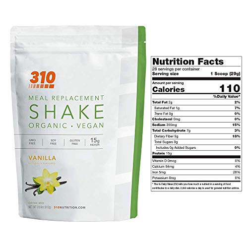 310 Nutrition Vegan Organic Plant Powder and Meal Replacement Shake