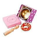 Tibetan Singing Bowl Set ~ Hand Hammered Design ~ Maha Bodhi 3 Inch Wide Authentic Meditation Gong for Relaxation and Chakra Healing ~ Completely Hand Carved ~ Perfect Gift