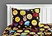 Emoji Pals Bling Bed in A Bag Reversible Comforter Set,Black, Queen