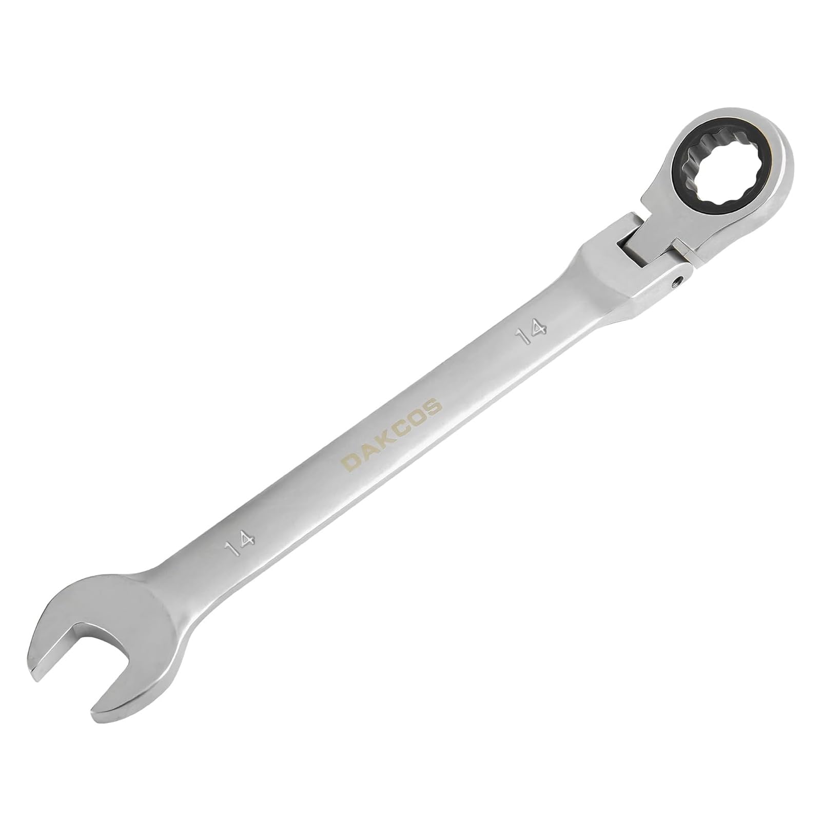 DAKCOS 14mm Flexible Head Spanner Dual Heads Ratchet Combination Wrench Spanner Chrome Vanadium Steel โ image 1