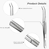 Lmyzcbzl Stainless Steel Tweezers Bent Tip Serrated High Quality view 3
