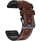 Abanen Quick Fit Watch Bands for Garmin Feinx 8 / epix Pro/Tactix 8 (51mm), Fiber Leather with Silicone Lining Stitches Soft Sweat-proof Strap for Enduro,Tactix Delta,Fenix 7X /6X/5X