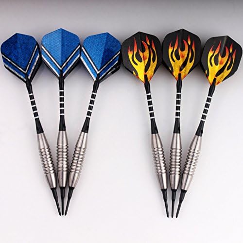 6x Soft Tip Darts Stainless Body 19g for Electronic Dartboard with 36 Extra tips