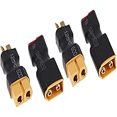 Yiqigou 2 Pairs Wireless XT60 Plug Male Female Connector to Deans T Plug Male Female Connector Conversion Adapter