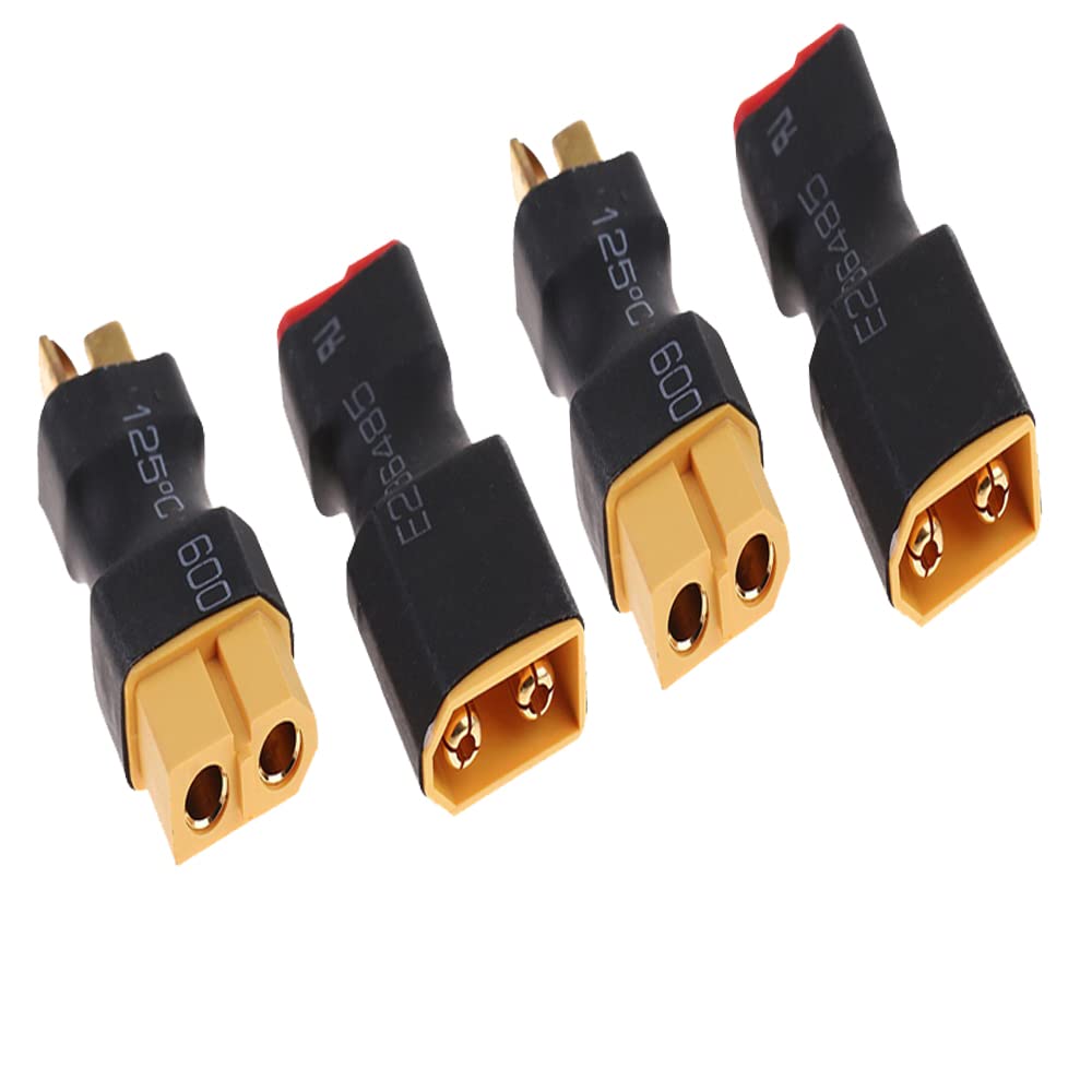 2 Pairs Wireless XT60 Plug Male Female Connector to Deans T Plug Male Female Connector