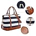 CAMTOP Women Ladies Weekender Travel Bag Canvas Overnight Carry-on Duffel Luggage Tote Bag (Big Stripe - Blue)