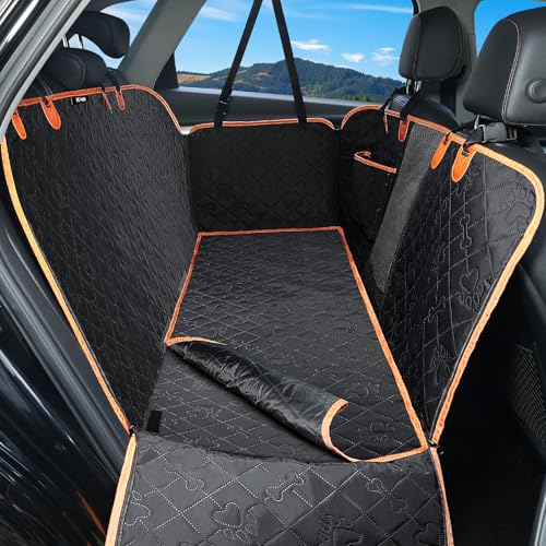 KYG Dog Car Cover with Additional Removable Cover Covers Car Seats for Dogs, Waterproof and Resistant Back Seat Protector with Mesh Window, Easy to Clean, Scratch Resistant