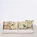 YUKORE SimpleDecor Jacquard Bird On The Tree Accent Decorative Throw Pillow Case Spring Pillow Shells for Living Room Decoration 18x18 Inches Cream