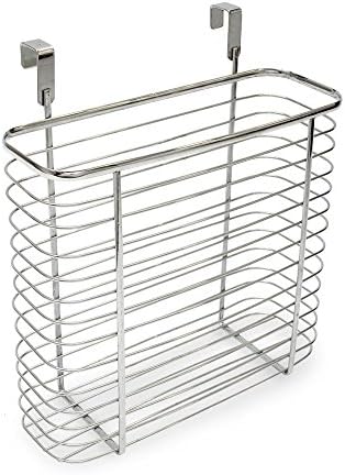 Over the Door Basket Heavy Load Holder Chrome Steel for Kitchen Cabinet Bathroom Shower Organization