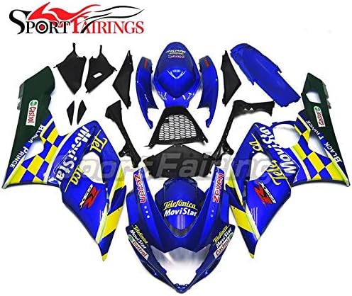 sportbikefairings Full Motorcycle Injection ABS Fairing Kits For Suzuki GXS-R 1000 K5 2005 2006 Blue Yellow Sportbike Disguise