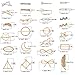26PCS Gold Silvel Minimalism Hair Clips Dainty Feather Hollow Geometric Clasps Moon Triangle Circle Bow Infinity Hairpin Crown Star Cat Hair Barrettes for Girl Women with Thick Hair Styling (26 pcs)