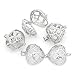 HOUSWEETY 3PCs Copper Charm Pendants Hollow Heart Bead Cages Silver Tone (Style 1)