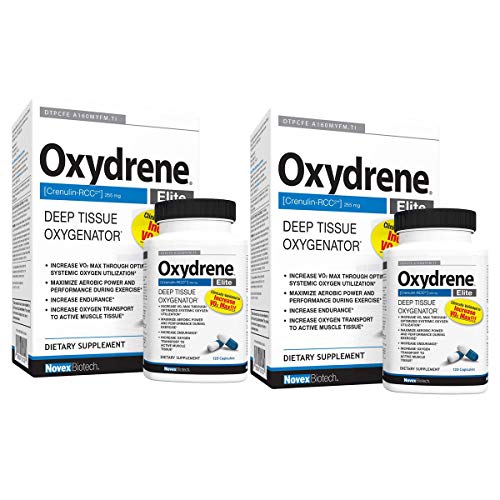 Novex Biotech Oxydrene Elite- Pre-Workout Dietary Supplement for Deep Tissue Oxygenation Which Maximizes Athletic Performance and Optimizes Muscle Recuperation, (120 Count) (2) Novex Biotech Oxydrene Elite- Pre-Workout Dietary Supplement for Deep Tissue Oxygenation Which Maximizes Athletic Performance and Optimizes Muscle Recuperation, (120 Count) (2)