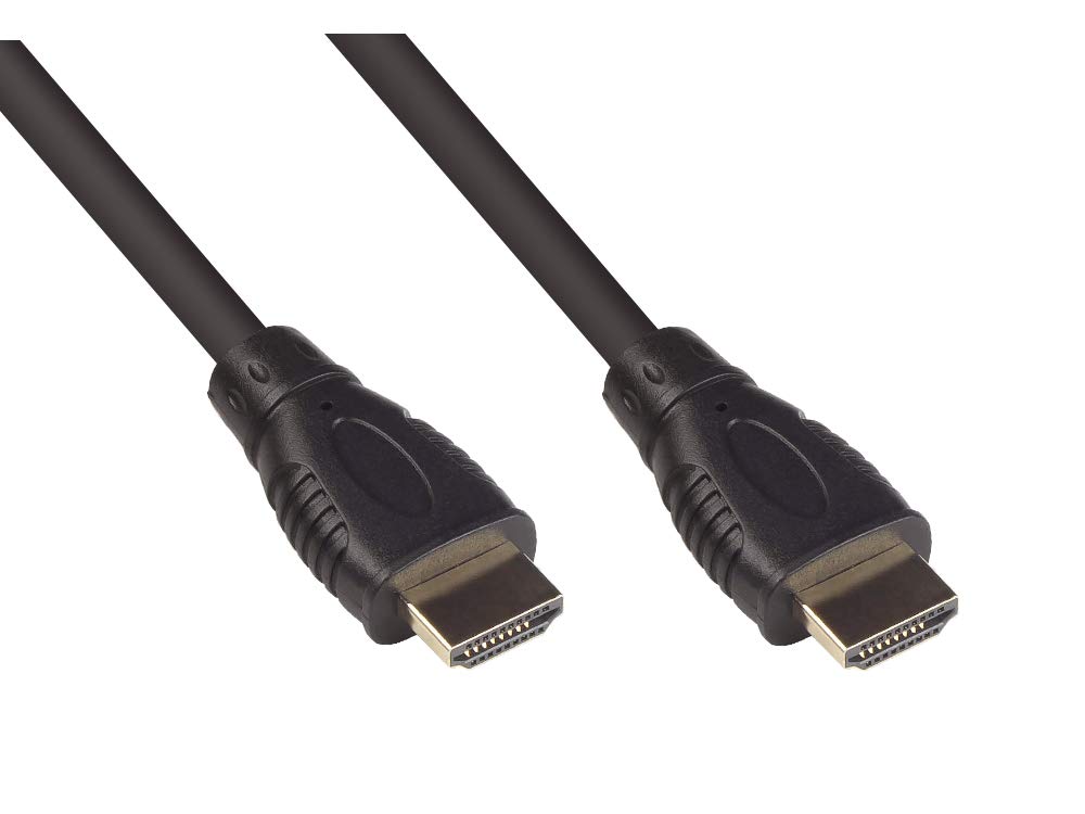 High-Speed HDMI 2.0b Cable with Ethernet - 4K UHD @ 60Hz - 18 Gbit/s - Ideal for Gaming and Multimedia - Gold-Plated Connectors - Triple Shielding - Black - 3 m