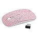 Optical Wireless Mouse - Crystal Case Rhinestone Bling USB Slimline Flat Computer Laptop Mouse (Pink)