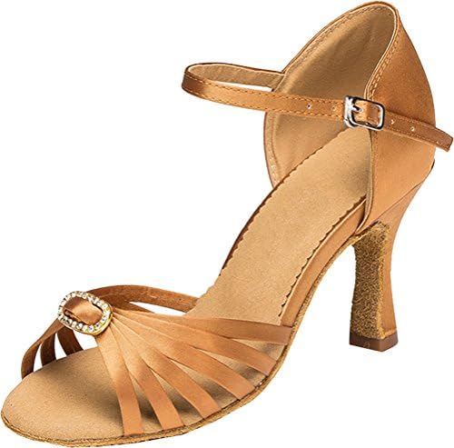 Womens Ballroom Practice Shoes Heeled Salsa Open Toe Latin Tango Party Prom 1012