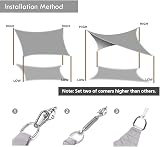 Dripex Sun Shade Sail Waterproof Rectangle Canopy 4x5m Grey view 5