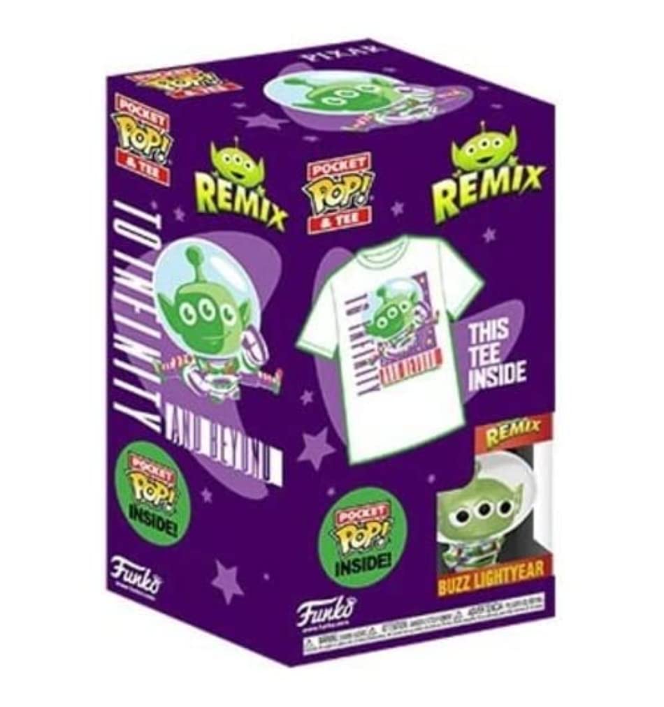 Funko Pocket POP! & Tee: Disney - Alien Buzz Lightyear - for Children and Kids - Large - (L) - Disney: Toy Story - T-Shirt - Clothes With Collectable Vinyl Minifigure - Gift Idea for Boys and Girls