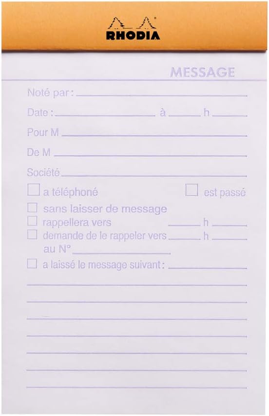 Rhodia Message Pad, No140 - Orange - French Text - Image 3