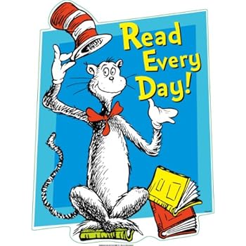 Eureka Cat in The Hat Read Every Day Clings