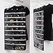 SPIKG 56 Pockets Dual Sided Jewelry Hanging Organizer Oxford Storage Bag with Zipper Hanger (Black)