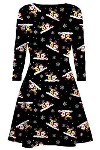 christmas swing dress uk Soolike Santa Dress for Women Xmas Mini Swing Dress Long Sleeve Dress Casual Long Dresses Loose Swing Casual Dress Christmas Ride On Costume Mrs Christmas Outfit for Women : Amazon.co.uk: Fashion