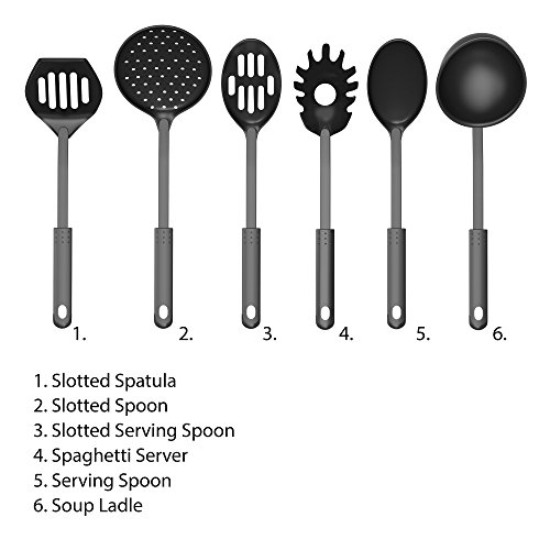 Kitchen Utensil and Gadget Set Includes Plastic Spatula and Spoons by