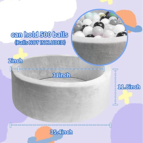 HARBOLLE Round Kiddie Ball Pit Handmade Soft Velvet Memory Foam Ball