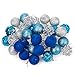 Juvale 35-Piece Mini Christmas Ornaments - Shatterproof Blue & Silver, 1.8 Inch, Glitter for Indoor & Outdoor Trees