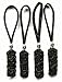 4 Reflective Black Paracord Zipper Pulls or Knife Lanyards With Skull Alloy Bead