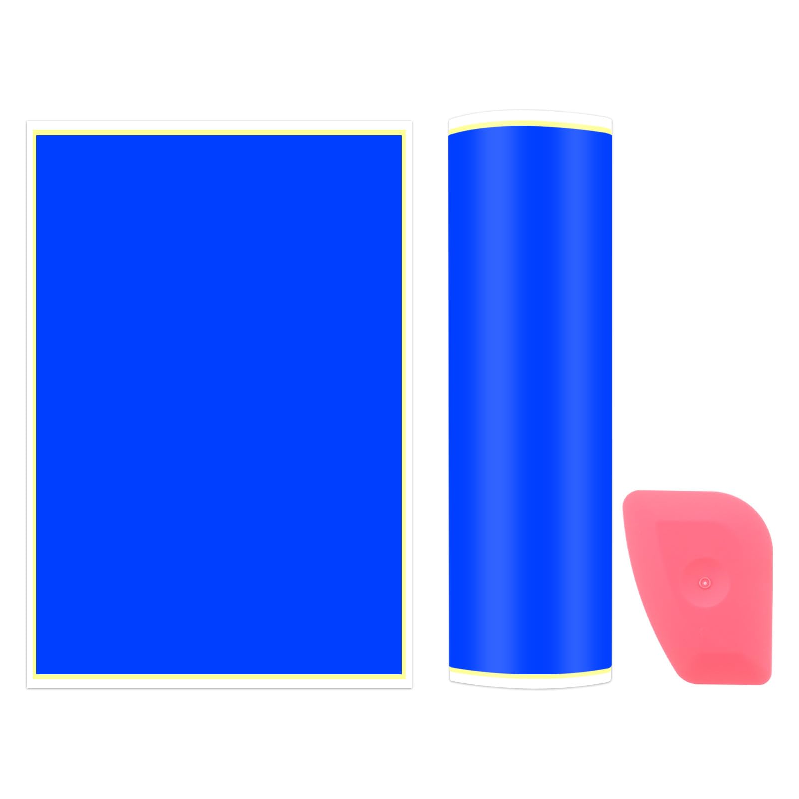 PATIKIL 15.3x10.4 Inch Laser Engraving Paper, 2 Pcs Laser Engraving Marking Color Paper with Scraper for Fiber Laser Marking and Engraving on Metal Ceramics Glass, Blue