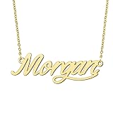 BYBWBL Morgan Name Pendant Necklace 18k Gold Plated