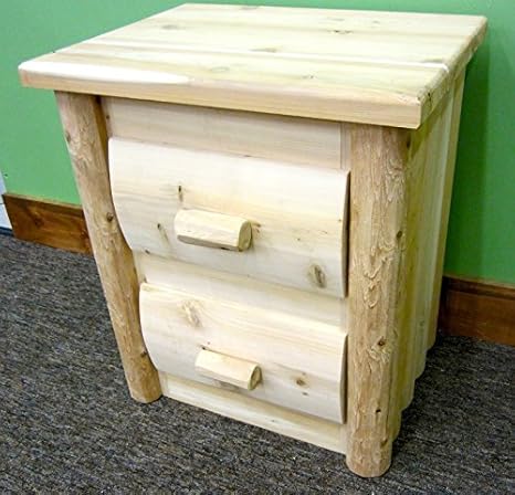 Amazon Com Midwest Log Furniture Premium Log Nightstand 2 Drawer Kitchen Dining