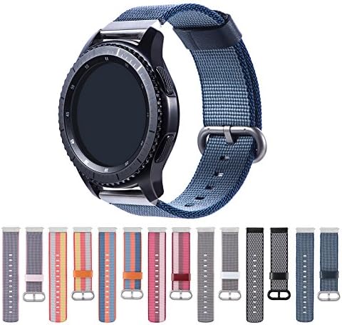 Cumeou Compatible Samsung Galaxy Watch 46mm Band,22mm Woven Nylon Bracelet Strap w/Quick Release Pins Replacement Samsung Gear S3 Classic/Frontier/Huawei Watch 2 Classic/Pebble Classic/Time Steel