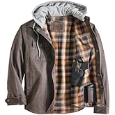 Venado Men's Smuggler Concealed Carry Chore Coat - Hooded Flannel Lined Jacket
