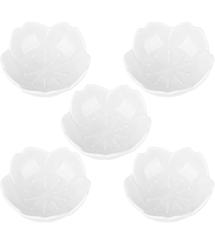 VanEnjoy 2-Pack 6 Inch Ceramic Candy Dish - White Decorative Bowl With Gold Flower Rim, Oven & Dishwasher Safe - View #13