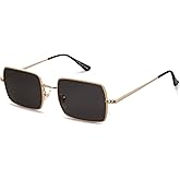 SOJOS Polarized Sunglasses for Womens Mens,Rectangle Polygon Retro Vintage Shades Classic Vintage Shades SJ1168