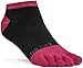 FUN TOES Women's Cotton Toe Socks Barefoot Running Socks -PACK OF 6 PAIRS- Size 9-11 -Lightweight- (Black/Coral)