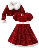 Bonnie Jean Girls Christmas Dress Velvet Sparkle Dress with Jacket