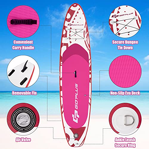 Goplus Inflatable Stand Up Paddle Board, 6.5” Thick SUP with Carry Bag