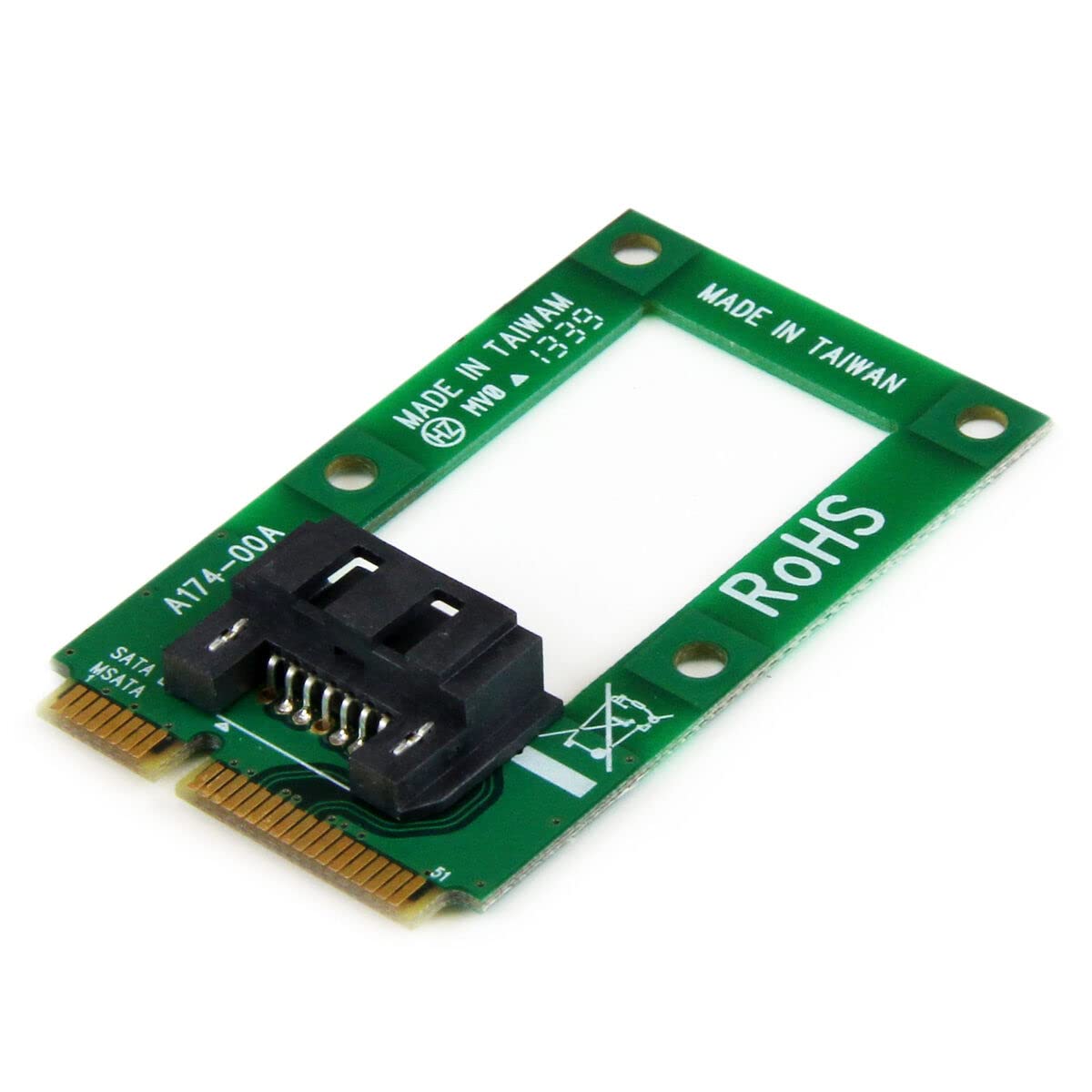 StarTech.com mSATA to SATA HDD / SSD Adapter – Mini SATA to SATA Converter Card - mSATA to SATA 2.5/3.5 Hard Drive Adapter Converter Card , TAA (MSAT2SAT3)