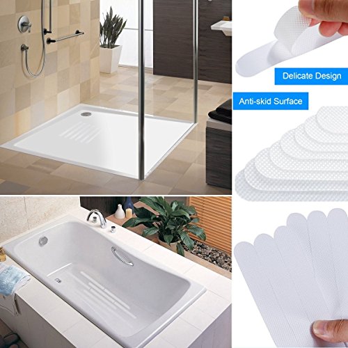 Wild Tribe 24 Pcs 15" Anti-slip Strips Shower Stickers Bath Safety Strips Transparent Non Slip Strips Stickers for Bathtubs Showers Stairs and Floors