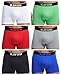 KAYIZU Men's Underwear Seamless Comfort Soft Stretch Boxer Brief (6-Pack) Medium,White/Green/Red/Light Grey/Black/Blue