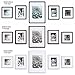 Gallery Perfect 5 Piece Black Wood Photo Frame Gallery Wall Kit with Decorative Art Prints & Hanging Template