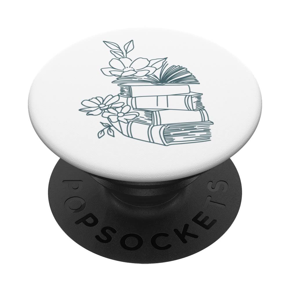 Floral Flower Book Reading Bookworm Nerd Growing Literature PopSockets Swappable PopGrip