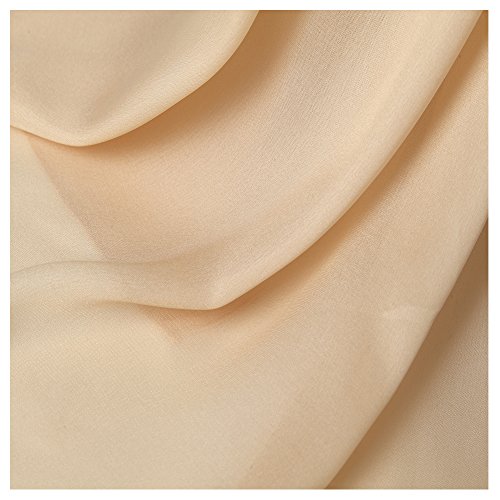 Bellonesc Silk Scarf 100% silk Long Lightweight Sunscreen Shawls for Women (cream colored) - Thumbnail 4