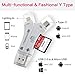 SD Card Reader, 4 in 1 i Flash Drive USB Micro SD &TF Card Reader Adapter for iPhone iPad Mac Android (white)